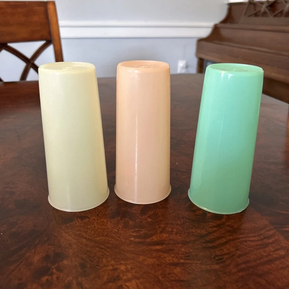 Vintage Tupperware Millionaire Line Set Of 3Tumblers #115 Cups 1954